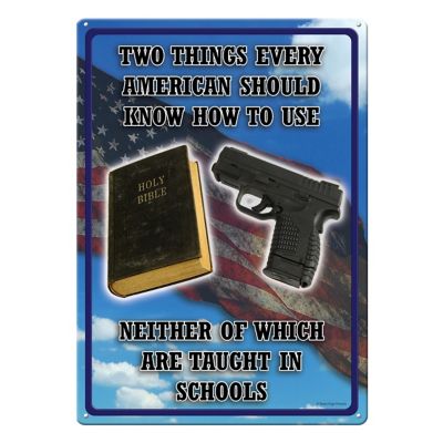 River's Edge Products 12 in. x 17 in. Two Things Tin Sign