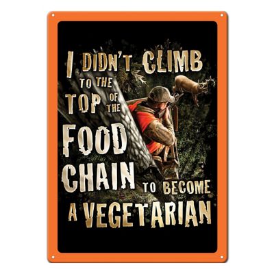 River's Edge Products Vegetarian Tin Sign, 12 in. x 17 in.
