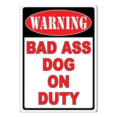 River's Edge Products Warning Bad Dog Tin Sign, 12 in. x 17 in.