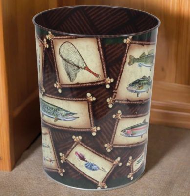 River's Edge Products Fishing Theme Waste Basket