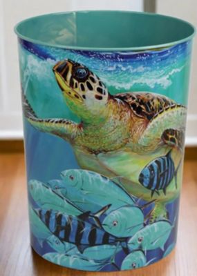 River's Edge Products 1.8 gal. Guy Harvey Sea Turtle Wastebasket