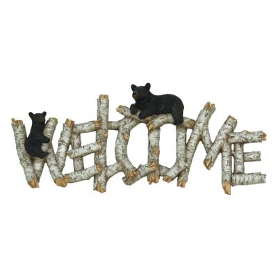 River's Edge Products Birch Bear Welcome Plaque