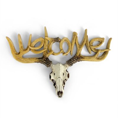 River's Edge Products Small Euro Deer Welcome Sign, 8.75 in. x 13 in.