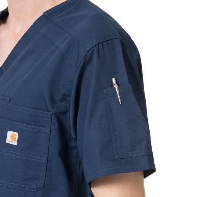 Image showing  Men's Rugged Flex 6-Pocket Slim Fit Scrub Top