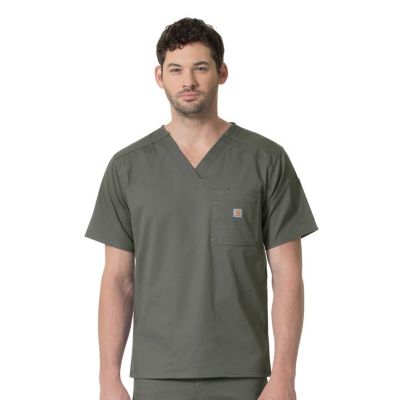 Image showing  Men's Rugged Flex 6-Pocket Slim Fit Scrub Top