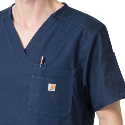 Image showing  Men's Rugged Flex 6-Pocket Slim Fit Scrub Top
