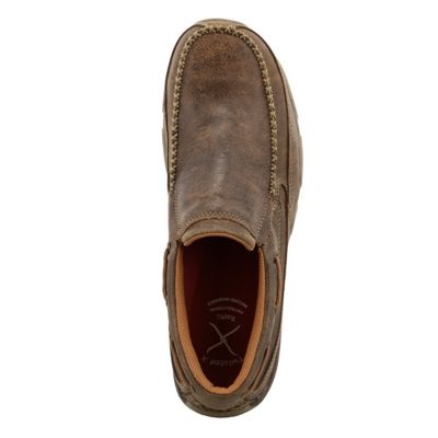 Image showing  Men's Composite Toe Slip-On Driving Moc Shoes, Brown