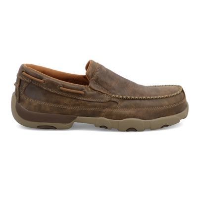 Image showing  Men's Composite Toe Slip-On Driving Moc Shoes, Brown