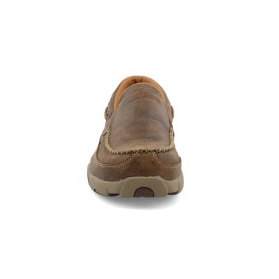 Image showing  Men's Composite Toe Slip-On Driving Moc Shoes, Brown