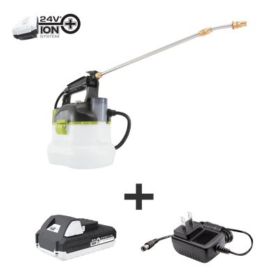 Sun Joe 1 gal. 72.5 PSI 24V iON+ Multi-Purpose Chemical Sprayer Kit, 1.3Ah Battery and Charger Included