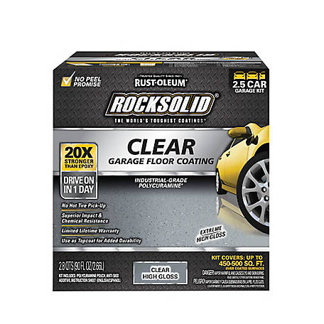 Rust-Oleum 90 oz. Clear RockSolid Polycuramine Floor Coating Kit, High Gloss