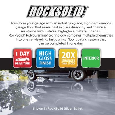 Image showing  80 oz. Silver Bullet RockSolid Polycuramine Metallic Garage Floor Coating Kit, High Gloss