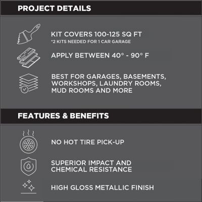 Image showing  80 oz. Silver Bullet RockSolid Polycuramine Metallic Garage Floor Coating Kit, High Gloss