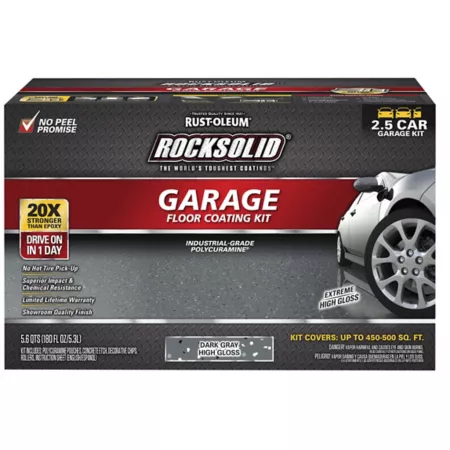 Rust-Oleum 180 oz RockSolid Dark Gray Gloss Polycuramine Garage Flooring Kit Garage Floor Paint