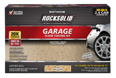Rust-Oleum 180 oz. Tan RockSolid Polycuramine Garage Floor Coating Kit, High Gloss