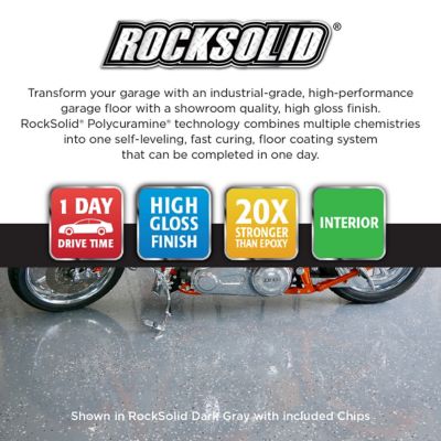 Image showing  180 oz. Tan RockSolid Polycuramine Garage Floor Coating Kit, High Gloss