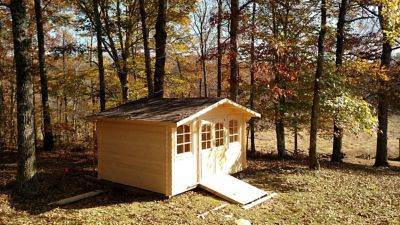 Image showing  110 in. x 150 in. Log Garden House Kit