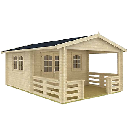 Hud-1 EZ Buildings 234 in. x 157 in. Shed DIY Building Kit with 12 ft. 5 in. x 7 ft. Porch