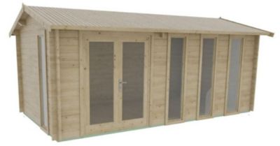 Hud-1 EZ Buildings 8.6 ft. Log Garden House/Home Office/Hobby Room Building Kit