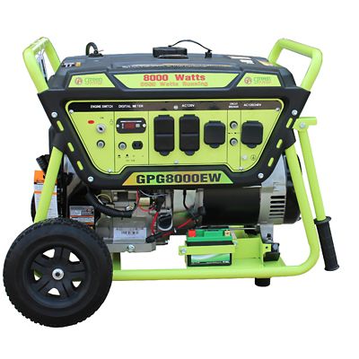 Green-Power America 6,500 Watt Gas-Powered Electric Start Portable Generator, Lithium Battery, LTC OVH Engine