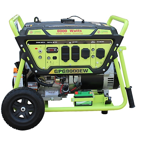 Green-Power America 6,500W Gas-Powered Electric Start Portable Generator, Lithium Battery, LTC OVH Engine
