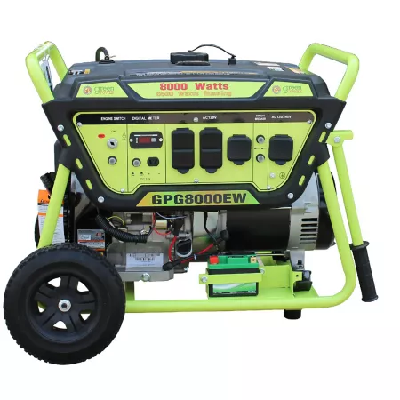 Green-Power America 8 000/6 500 Watt Portable Gas Generator Electric Start Lithium Battery LTC OVH Engine Portable Generators