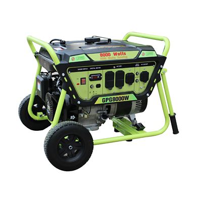 Green-Power America 6,500 Watt Gas-Powered Recoil Start Portable Generator, 420cc LCT OVH 15 HP Engine