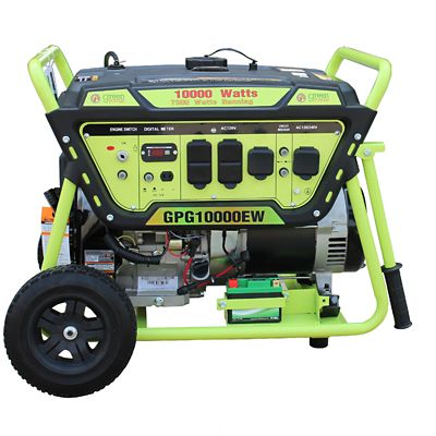 Green-Power America 7,500-Watt Gasoline Powered Portable Generator, Electric Start, Lithium Battery, LCT OVH Engine