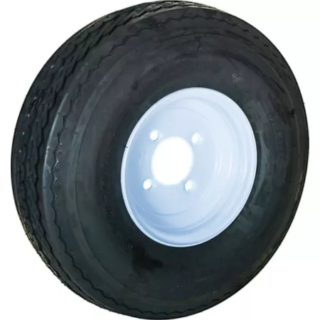 Hi-Run 5.7-8 6PR SU02 Boat Trailer Tire and 8x3.75 4-4 Wheel Package 2.8" Center Bore 2mm Offset White Trailer Tires