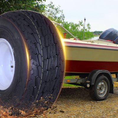 Image showing 5 th Hi-Run 18.5x8.5-8 6PR SU03 Boat Trailer Tire and 8x7 5-4.5 Wheel Assembly, 2.81 in. Center Bore, 2mm Offset, White
