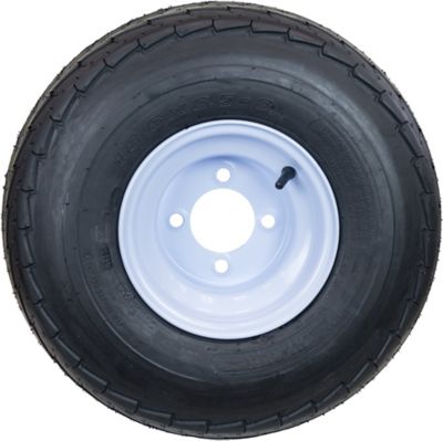 Image showing  18.5x8.5-8 6PR Boat Trailer Tire and 8x7 4-4. Wheel Assembly, 2.81 in. Center Bore, 2 mm Offset, White