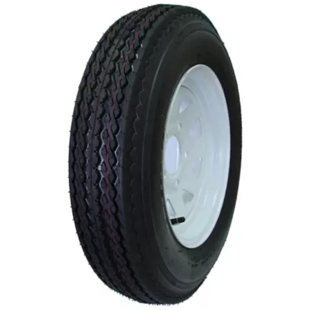 Hi-Run 5.7-8 4PR SU02 Boat Trailer Tire and 8x3.75 5-4.5 Wheel Set 2.8" Center Bore 2mm Offset White Trailer Tires