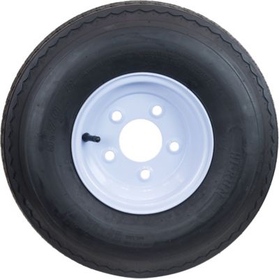 Image showing  5.7-8 4PR SU02 Boat Trailer Tire and 8x3.75 5-4.5 Wheel Assembly, 2.8 in. Center Bore, 2mm Offset, White