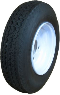 Hi-Run 4.8-8 6PR Boat Trailer Tire and 8x3.75 5-4.5 Wheel Assembly, 2.8 in. Center Bore, 2 mm Offset, White