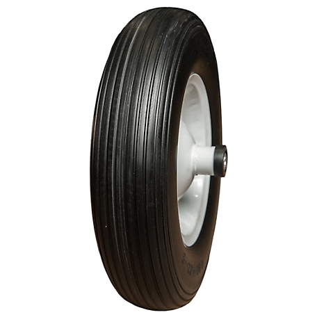 Hi-Run Wheelbarrow Tire Assembly, 4.80/4.00-8 4PR Rib Tire and