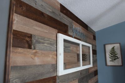 Image showing  Gray/Brown Wood Wall Paneling, 5-3/8 in. x 48 in.