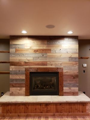Image showing  Gray/Brown Wood Wall Paneling, 5-3/8 in. x 48 in.
