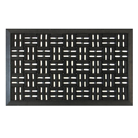 Codiak Trellis Chess Rubber Mat Doormat, 18 in. x 30 in.