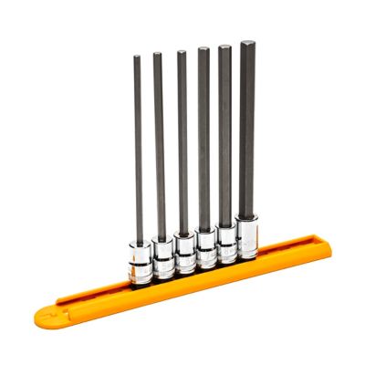 Image showing  3/8 in. Drive Metric Long Hex Bit Socket Set, 6 pc.