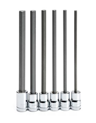 Image showing  3/8 in. Drive Metric Long Hex Bit Socket Set, 6 pc.