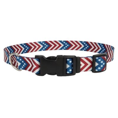Retriever Adjustable Patriotic Chevron Dog Collar