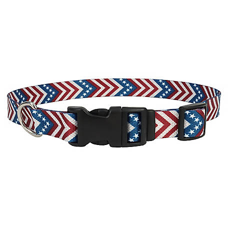 Retriever Adjustable Patriotic Chevron Dog Collar