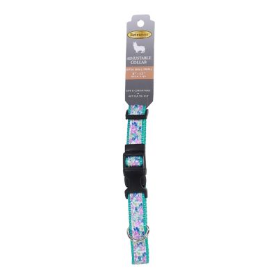 Image showing  Adjustable Sketched Flowers Ribbon Overlay Dog Collar