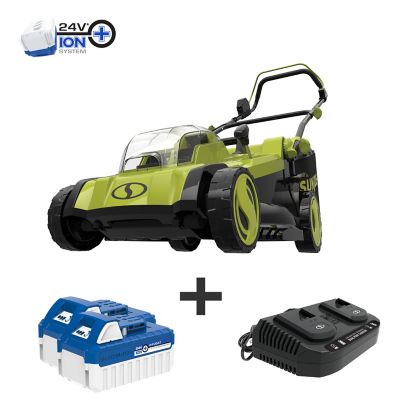 Sun Joe 48-Volt iON+ Cordless Lawn Mower Kit, 17 in., 6-Position, with 2 x 4.0-Ah Batteries, 24V-X2-17LM