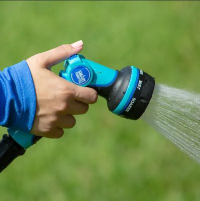 Image showing 9 th Aqua Joe 7-Pattern Heavy-Duty Indestructible Metal Multi-Function Adjustable Hose Nozzle with Smart Throttle