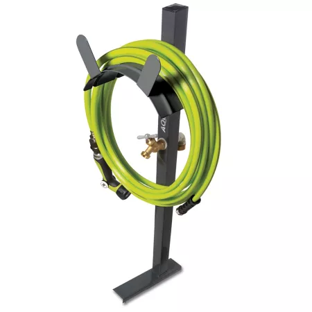 Sun Joe 125 ft Garden Hose Holder with Brass Faucet Gray Hose Reels & Storage