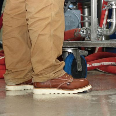 Image showing 4 th Thorogood Men's Moc Toe USA Non-Safety Wedge Work Boots, 6 in.
