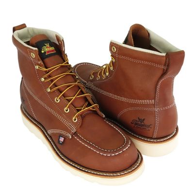 Image showing 2 th Thorogood Men's Moc Toe USA Non-Safety Wedge Work Boots, 6 in.
