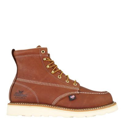 Image showing 1 th Thorogood Men's Moc Toe USA Non-Safety Wedge Work Boots, 6 in.