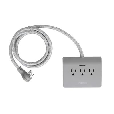 Link2Home 3 Outlet 4 USB Ports Power Dock Surge Protector and 5-ft. Extension Cord, 4.8A USB